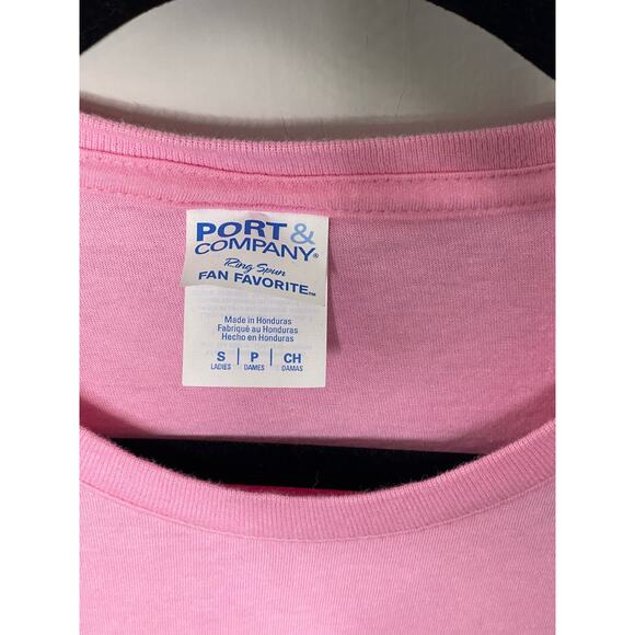 Port & Company Graphic Tee Dog & Hummingbird Graphic Tee Short Sleeve Pink Small - Picture 4 of 9